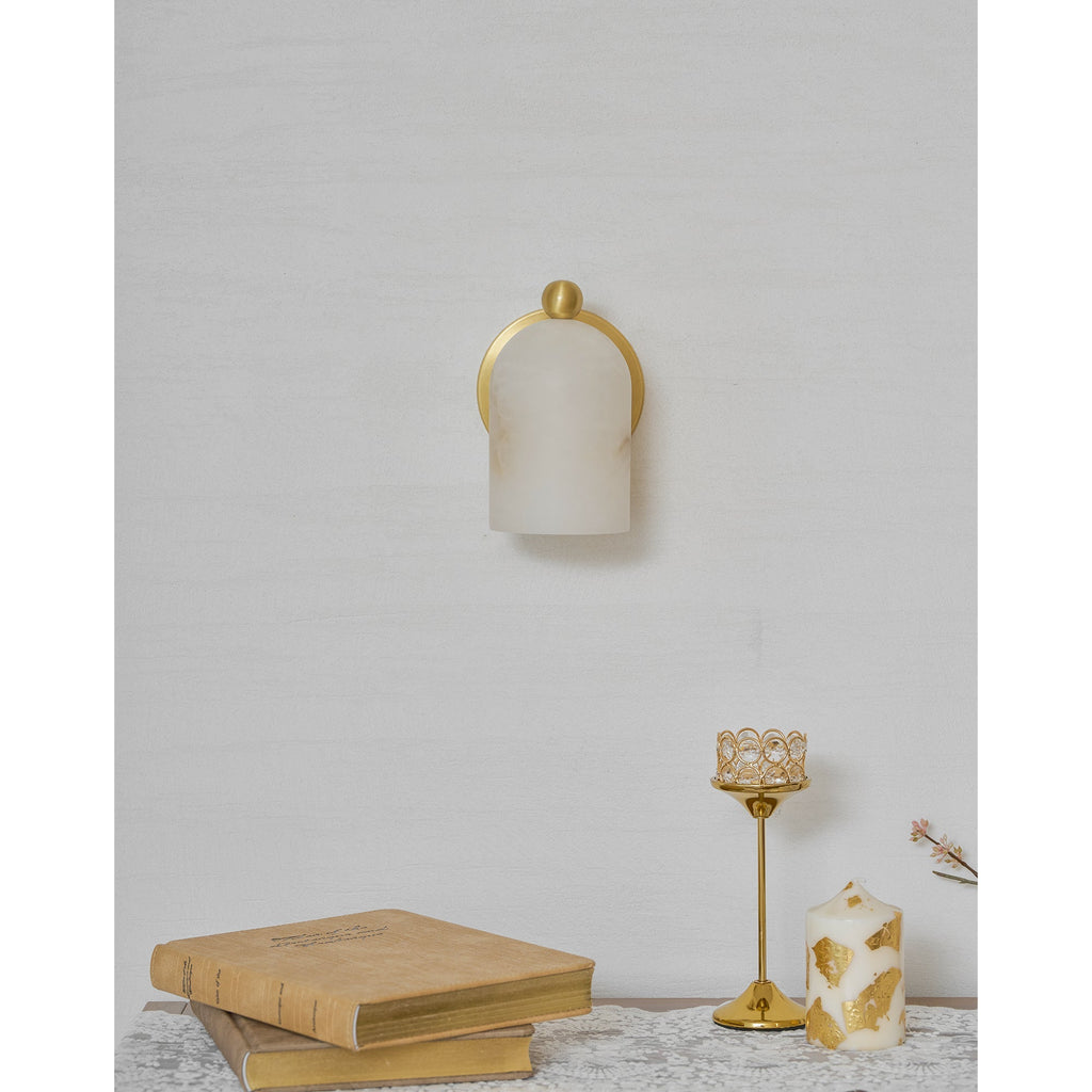 Aplique de pared en forma de cúpula Calla de alabastro | Ormexis