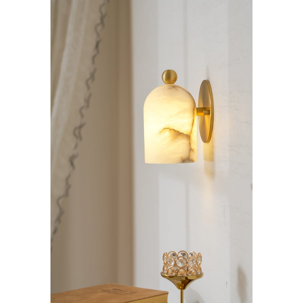 Aplique de pared en forma de cúpula Calla de alabastro | Ormexis