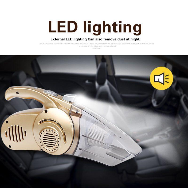 車と家庭用の4イン1掃除機、タイヤインフレーターとLEDライト付き