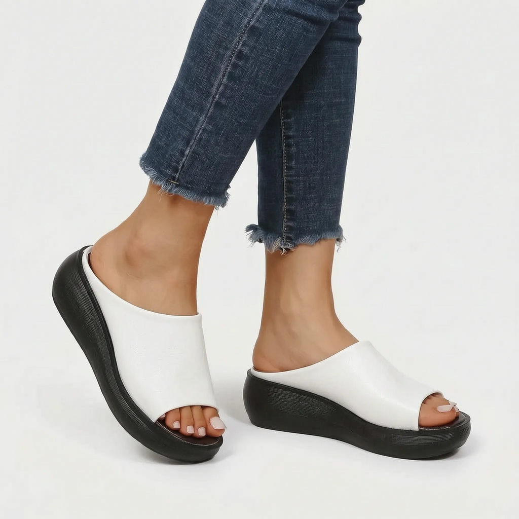 Open-Toe Wedge Slip-On Sandals -  Everyday Summer Walking - Ormexis