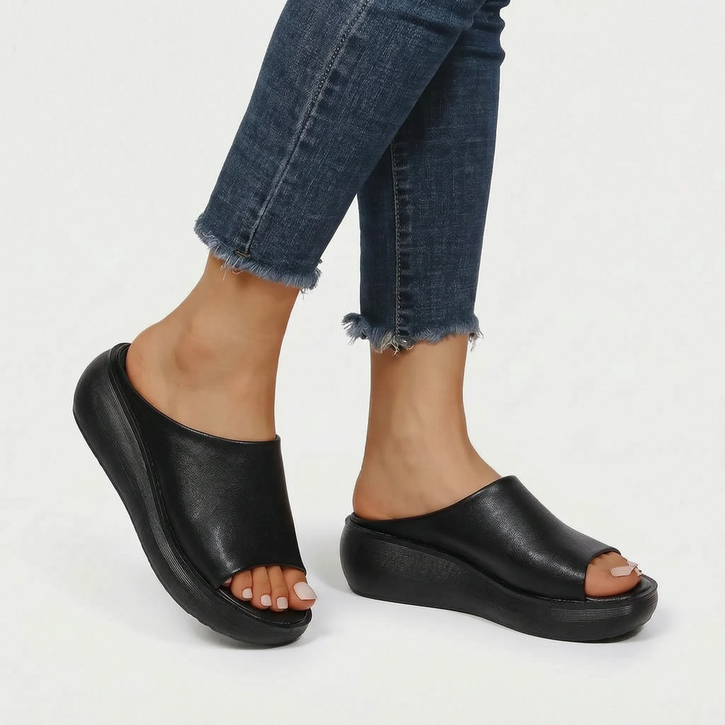 Open-Toe Wedge Slip-On Sandals -  Everyday Summer Walking - Ormexis