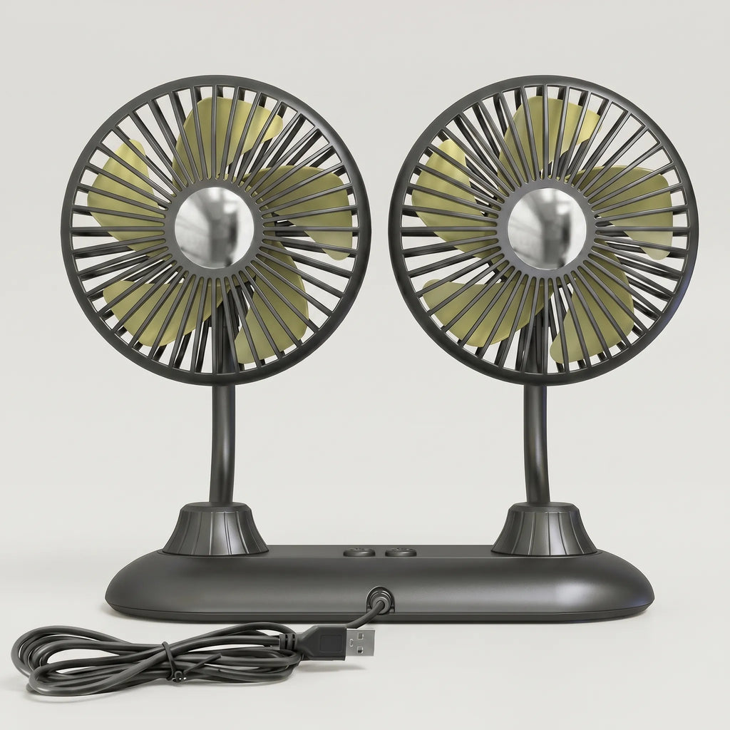 Ventilatore Auto a Doppia Testa - Circolazione Aria Veicolo - Ormexis