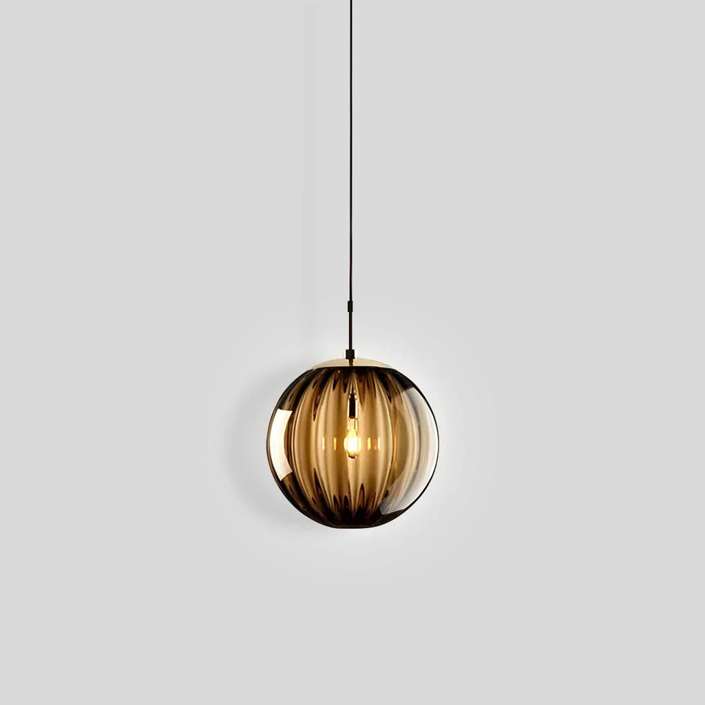 Nordic Glass Globe Pendant Light With Water Pattern For Modern Homes