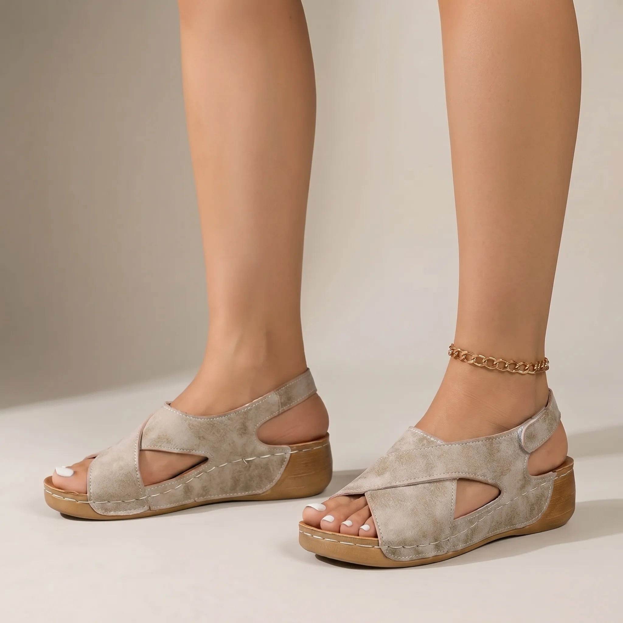 Slingback kilehælssandaler - Gåture på ferie - Ormexis