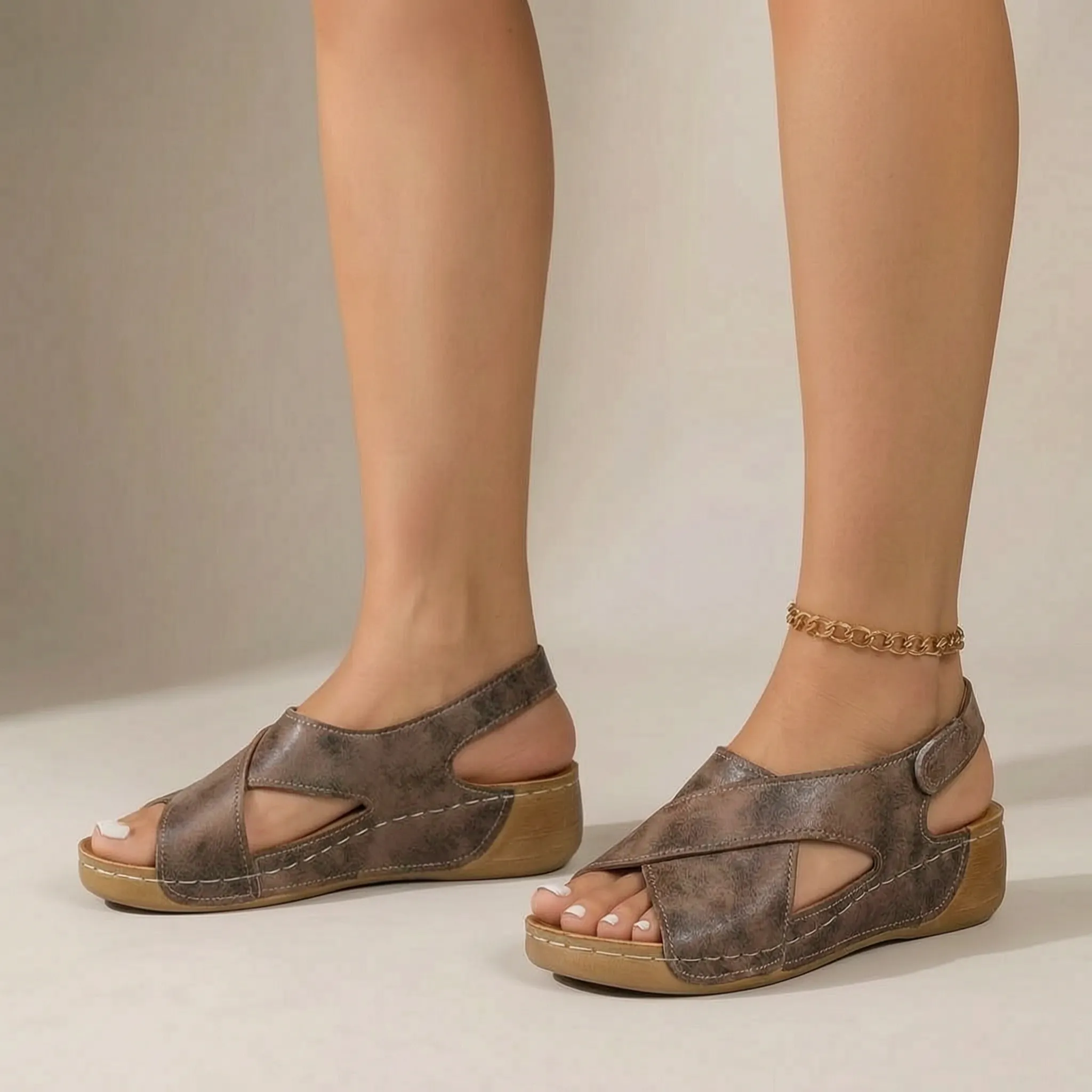 Slingback kilehælssandaler - Gåture på ferie - Ormexis