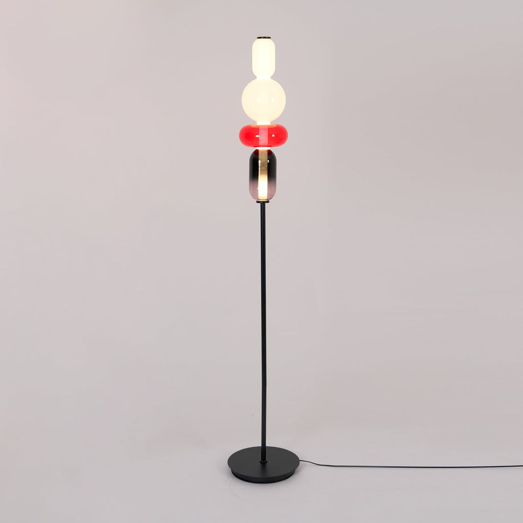 Moderne led-vloerlamp van gekleurd glas | Ormexis