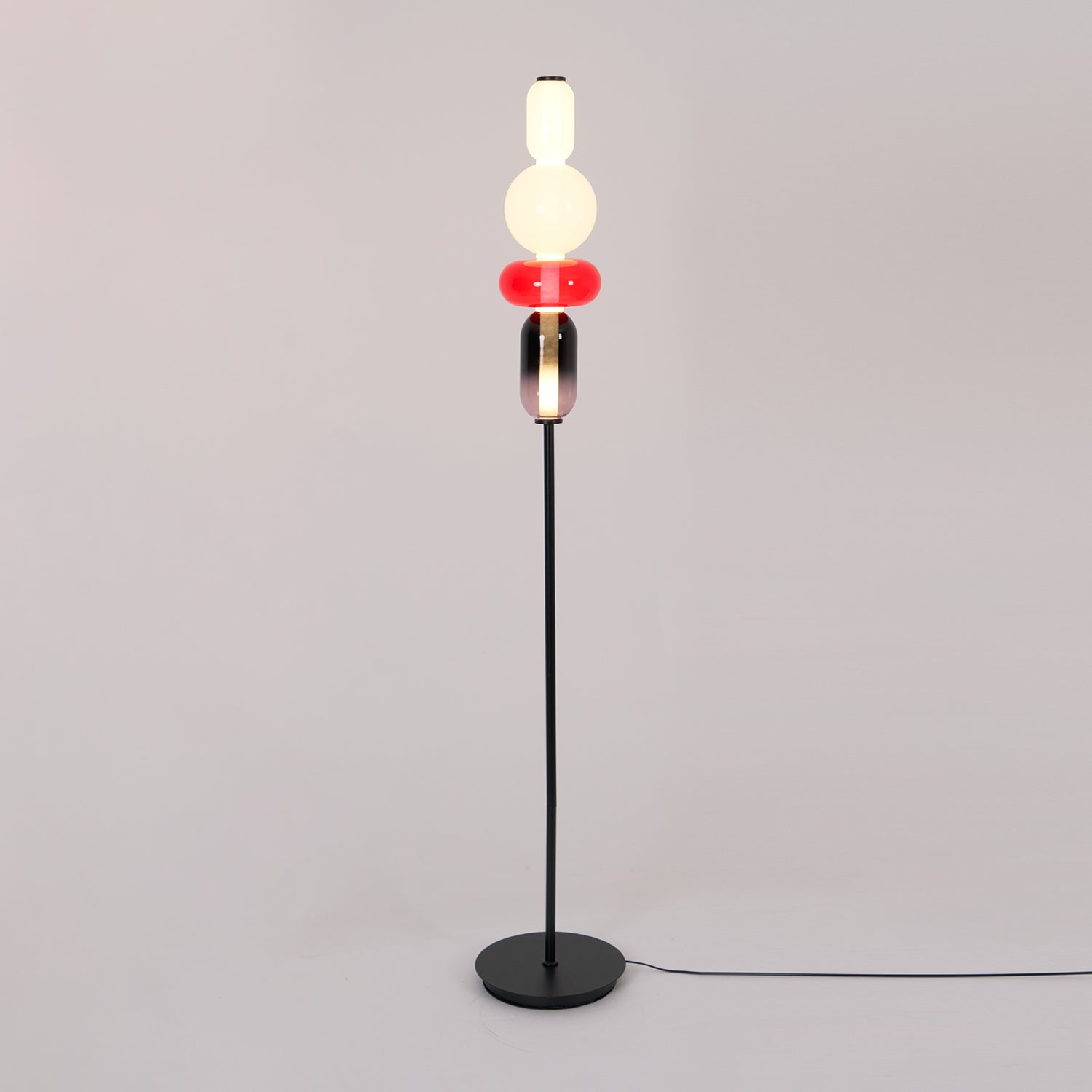 Moderne led-vloerlamp van gekleurd glas | Ormexis