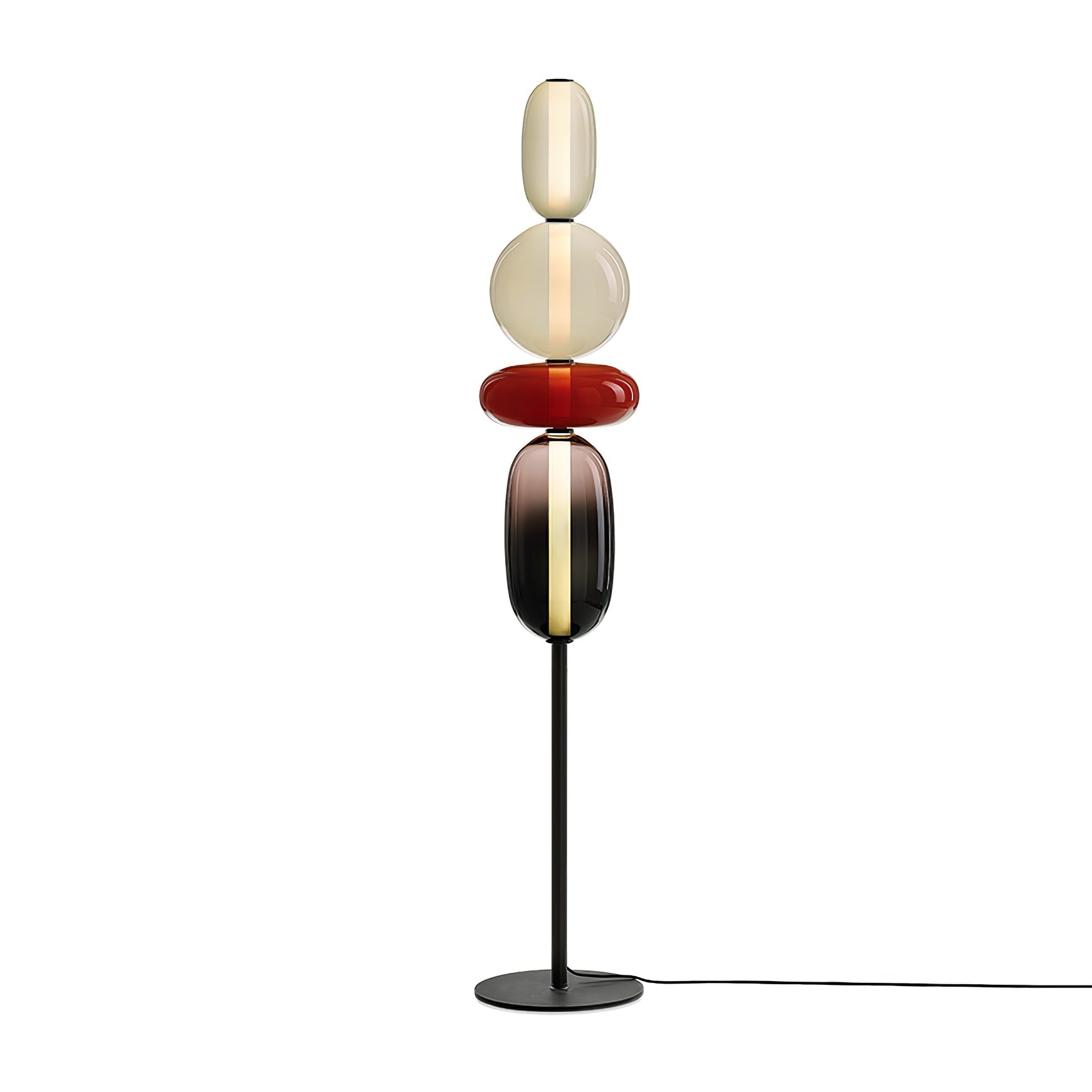 Moderne led-vloerlamp van gekleurd glas | Ormexis