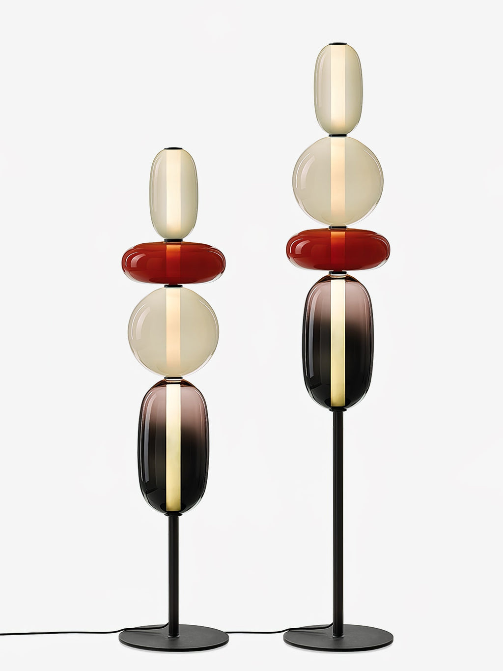 Moderne led-vloerlamp van gekleurd glas | Ormexis