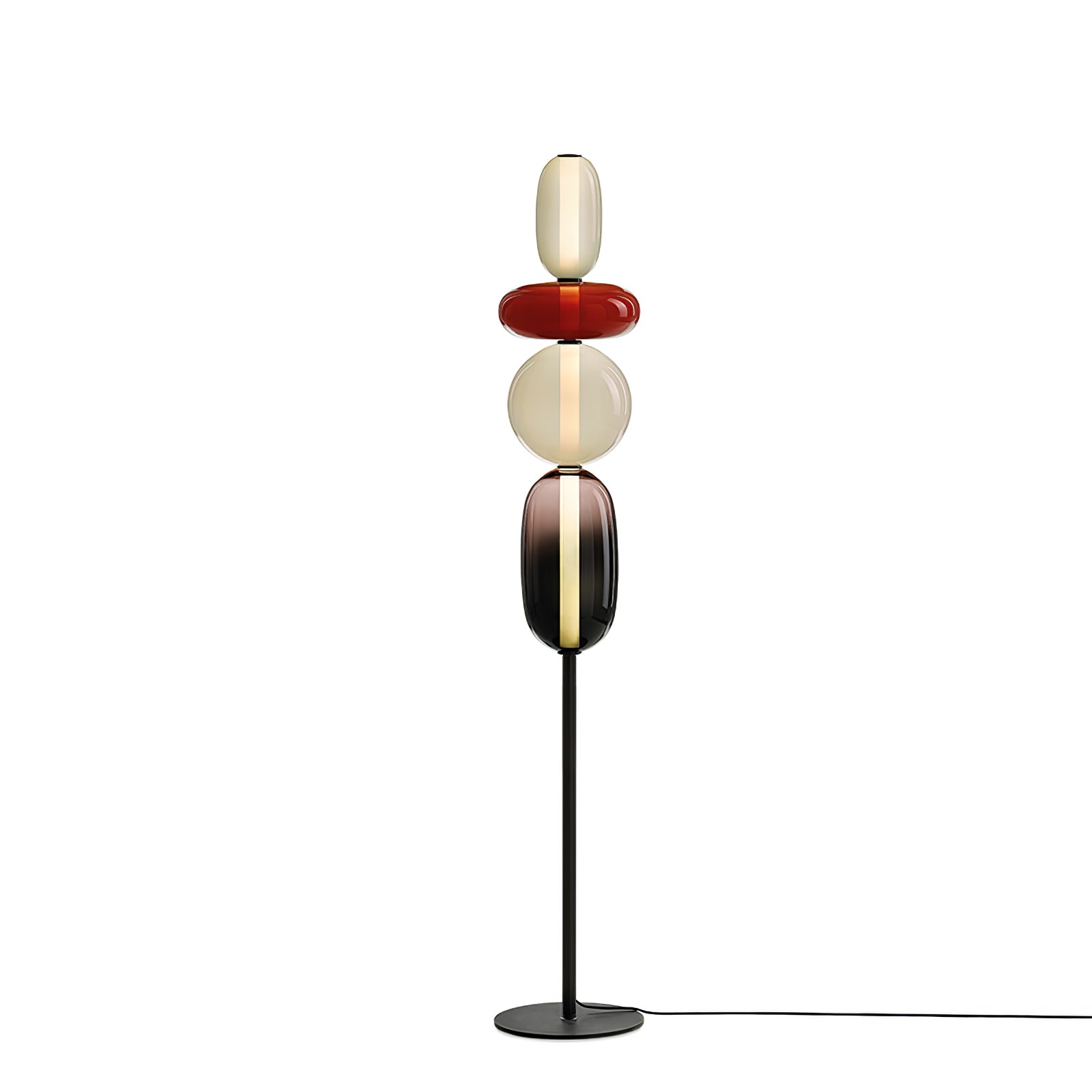 Moderne led-vloerlamp van gekleurd glas | Ormexis