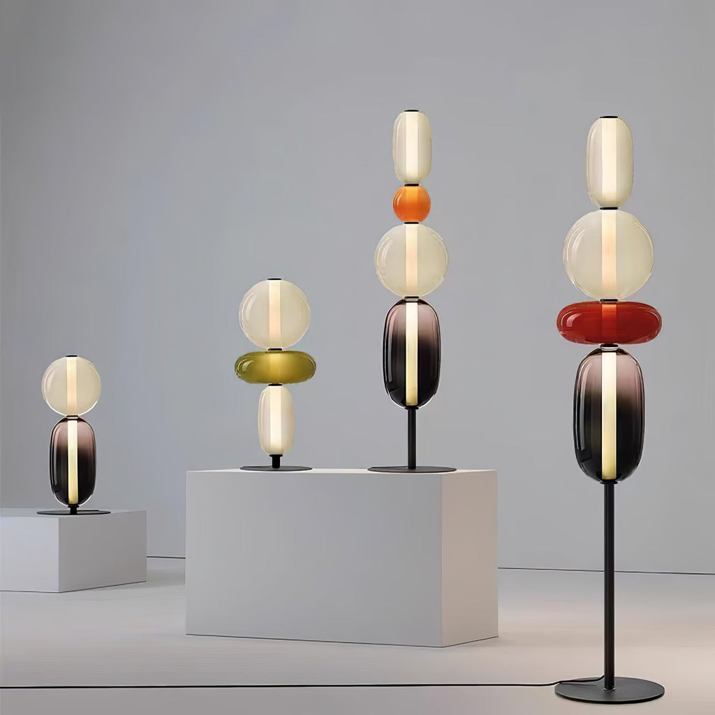 Moderne led-vloerlamp van gekleurd glas | Ormexis
