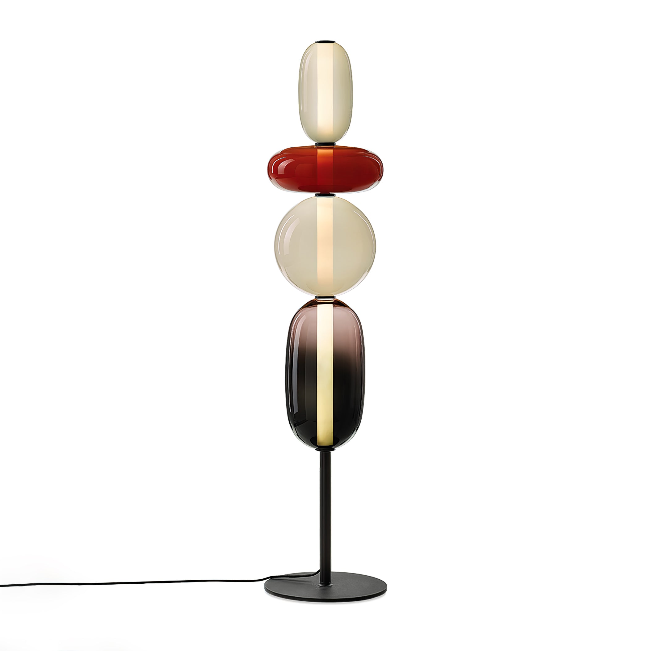 Moderne led-vloerlamp van gekleurd glas | Ormexis