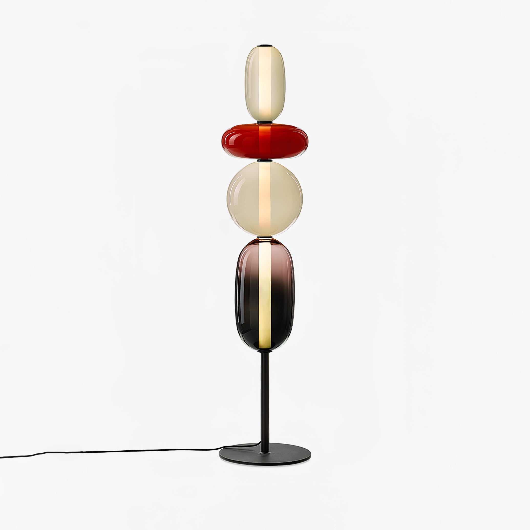 Moderne led-vloerlamp van gekleurd glas | Ormexis