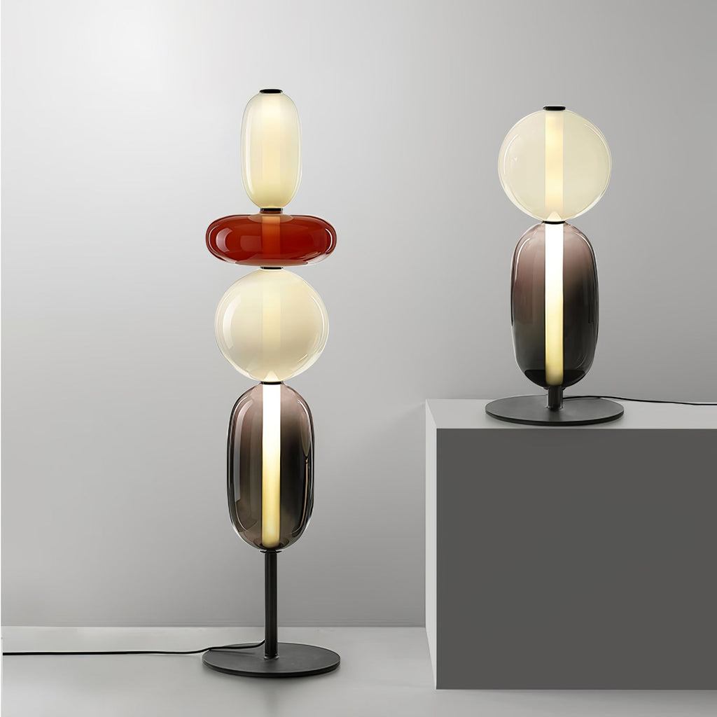 Moderne led-vloerlamp van gekleurd glas | Ormexis