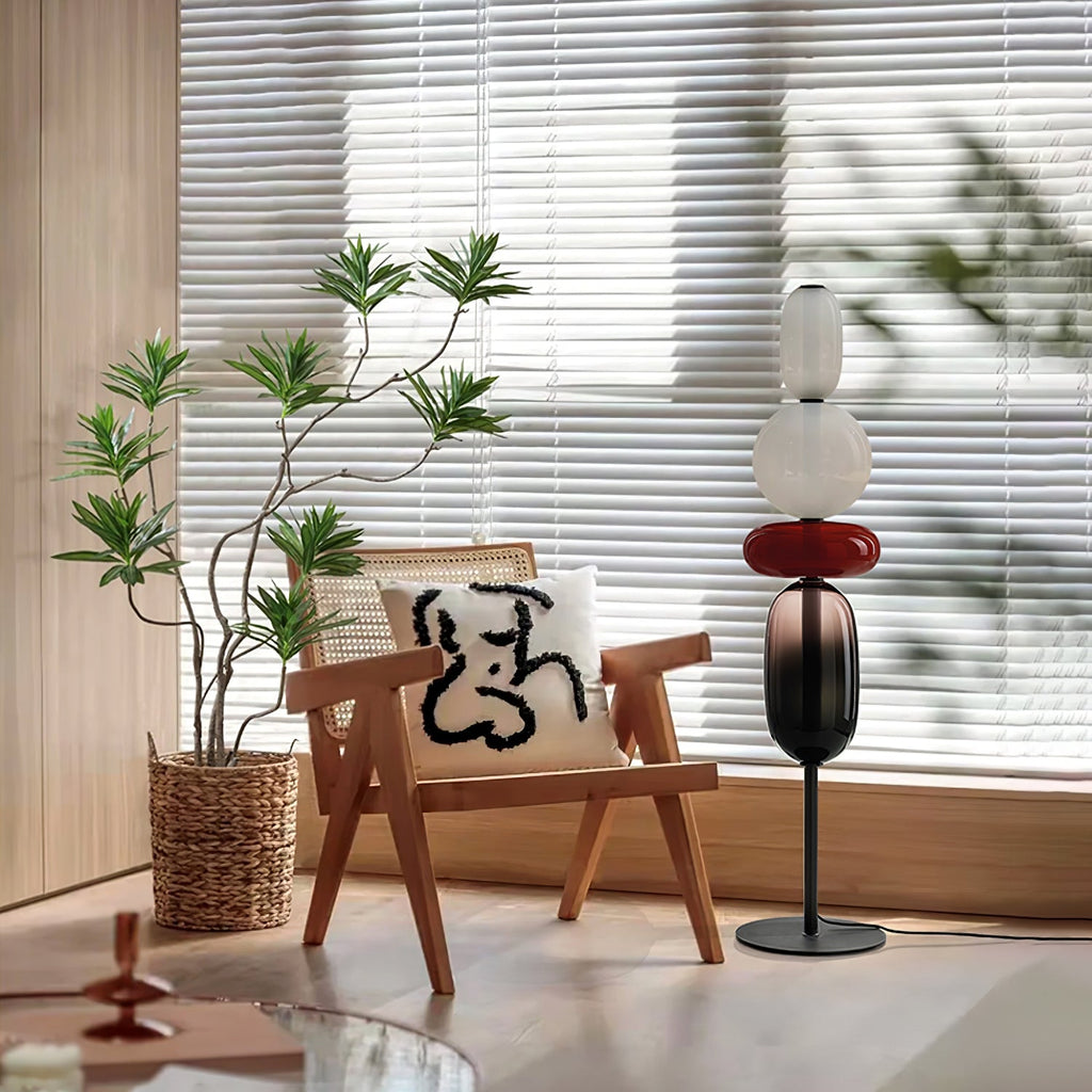 Moderne led-vloerlamp van gekleurd glas | Ormexis