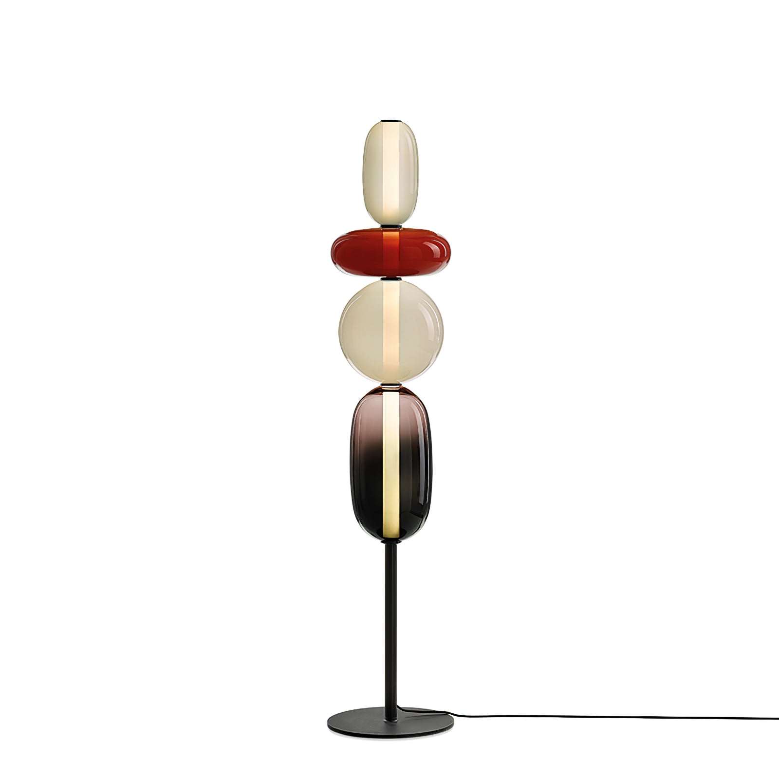 Moderne led-vloerlamp van gekleurd glas | Ormexis