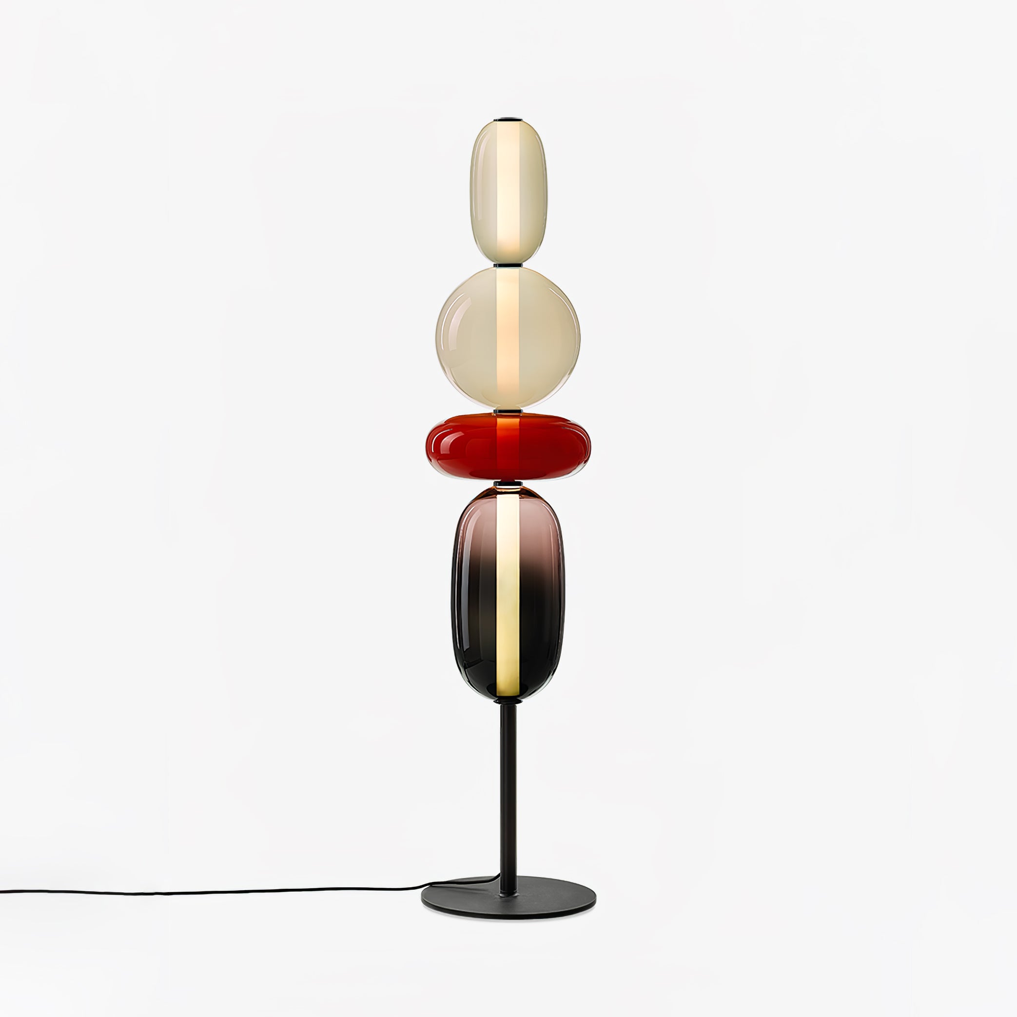 Moderne led-vloerlamp van gekleurd glas | Ormexis