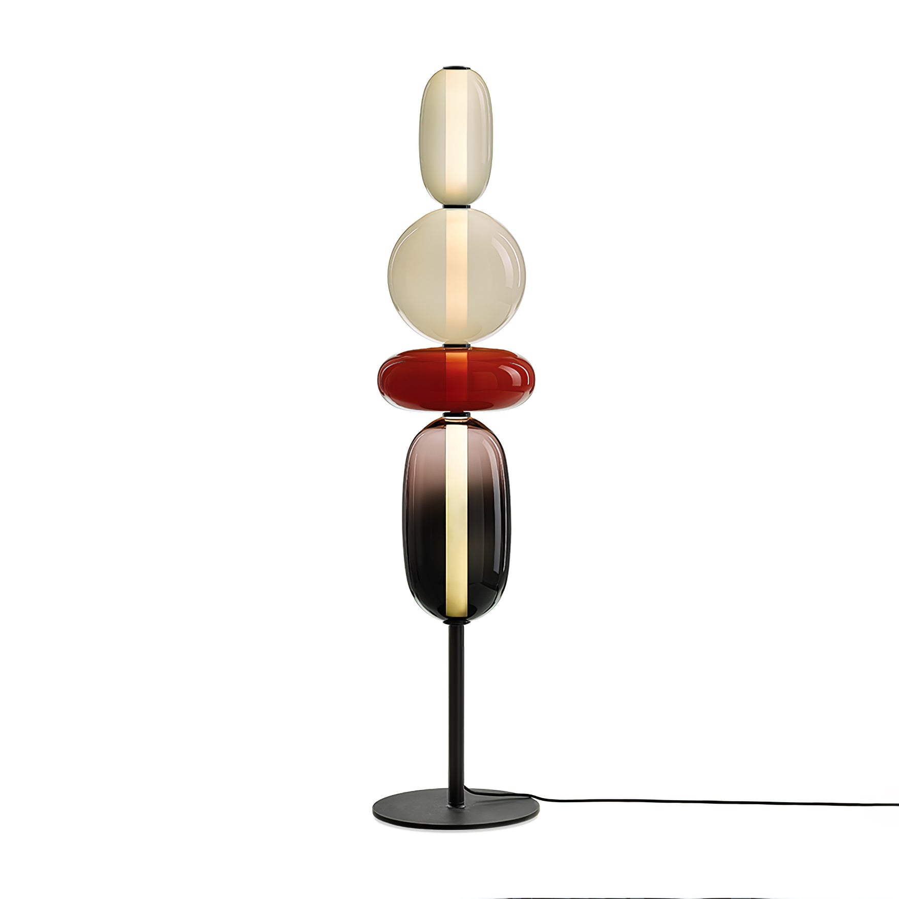 Moderne led-vloerlamp van gekleurd glas | Ormexis