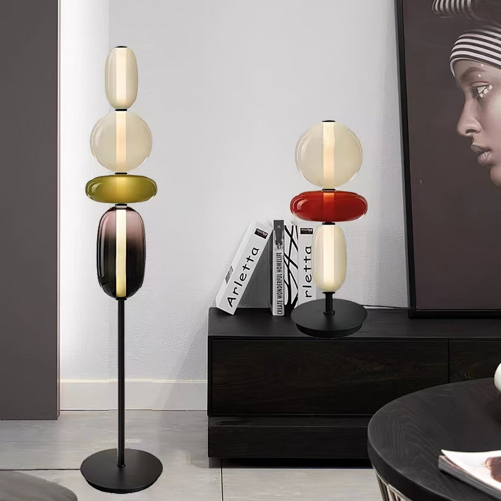 Moderne led-vloerlamp van gekleurd glas | Ormexis