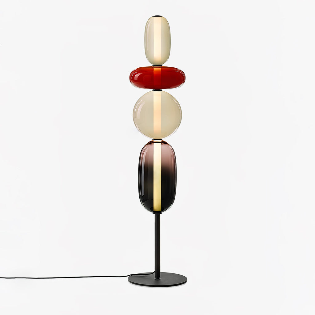 Moderne led-vloerlamp van gekleurd glas | Ormexis