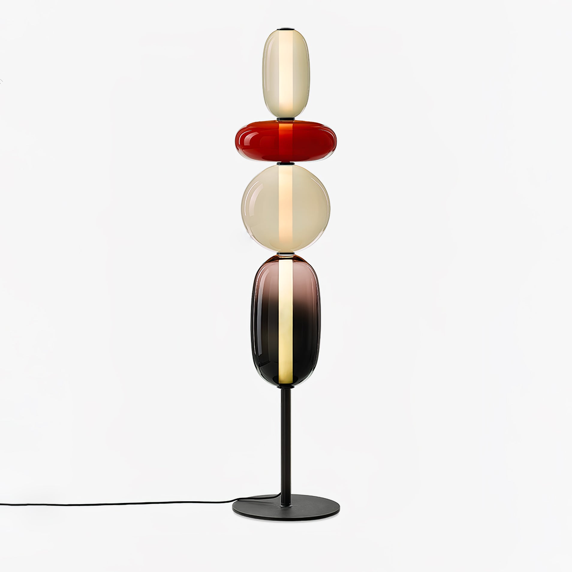 Moderne led-vloerlamp van gekleurd glas | Ormexis