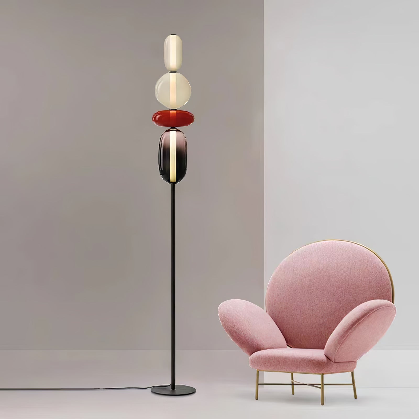 Moderne led-vloerlamp van gekleurd glas | Ormexis