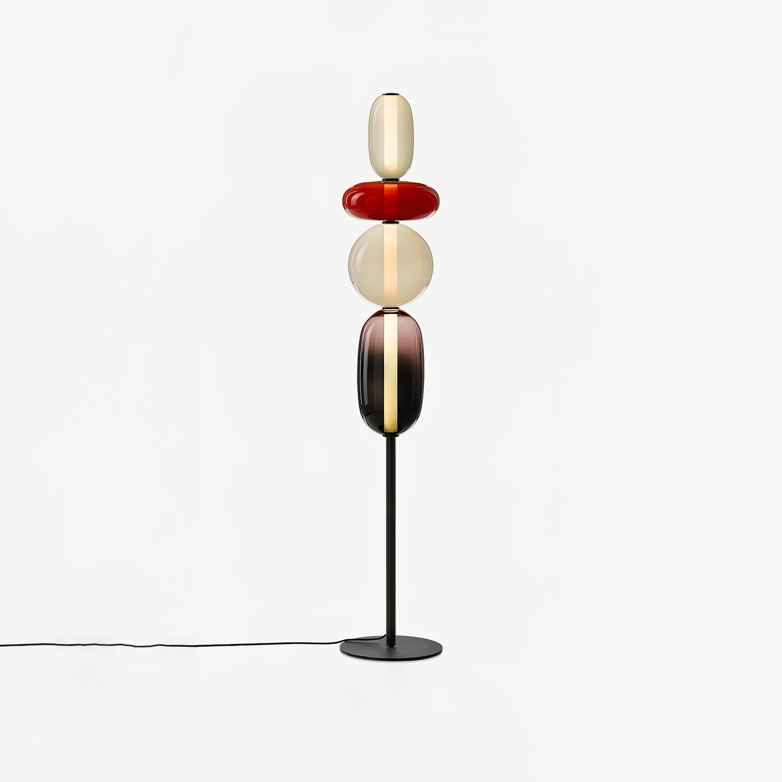 Moderne led-vloerlamp van gekleurd glas | Ormexis