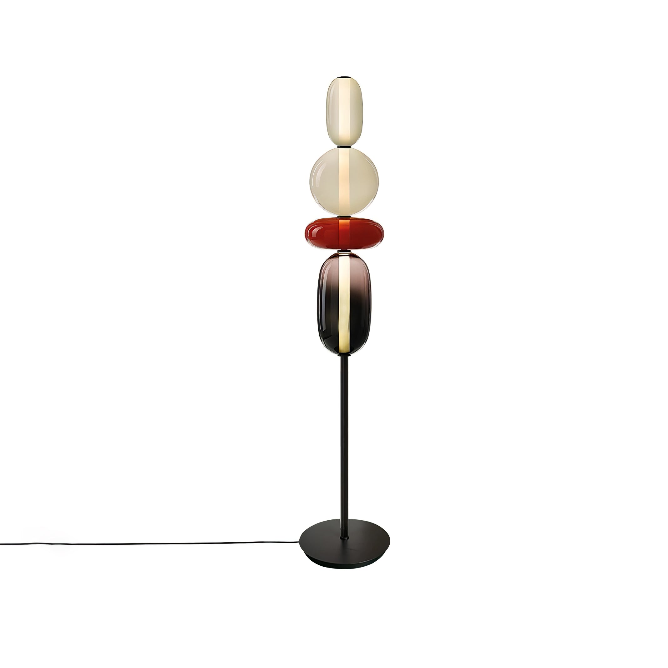 Moderne led-vloerlamp van gekleurd glas | Ormexis