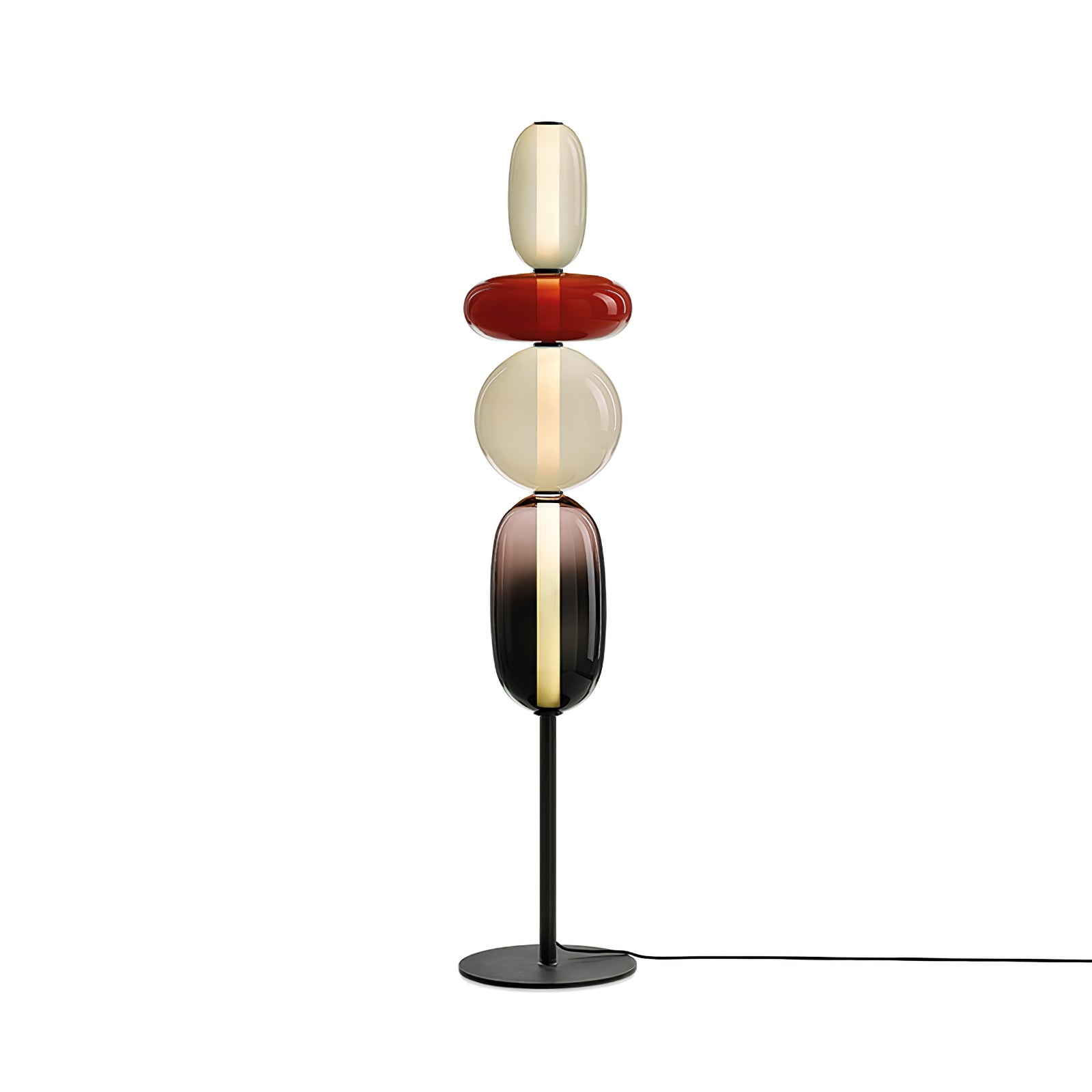 Moderne led-vloerlamp van gekleurd glas | Ormexis
