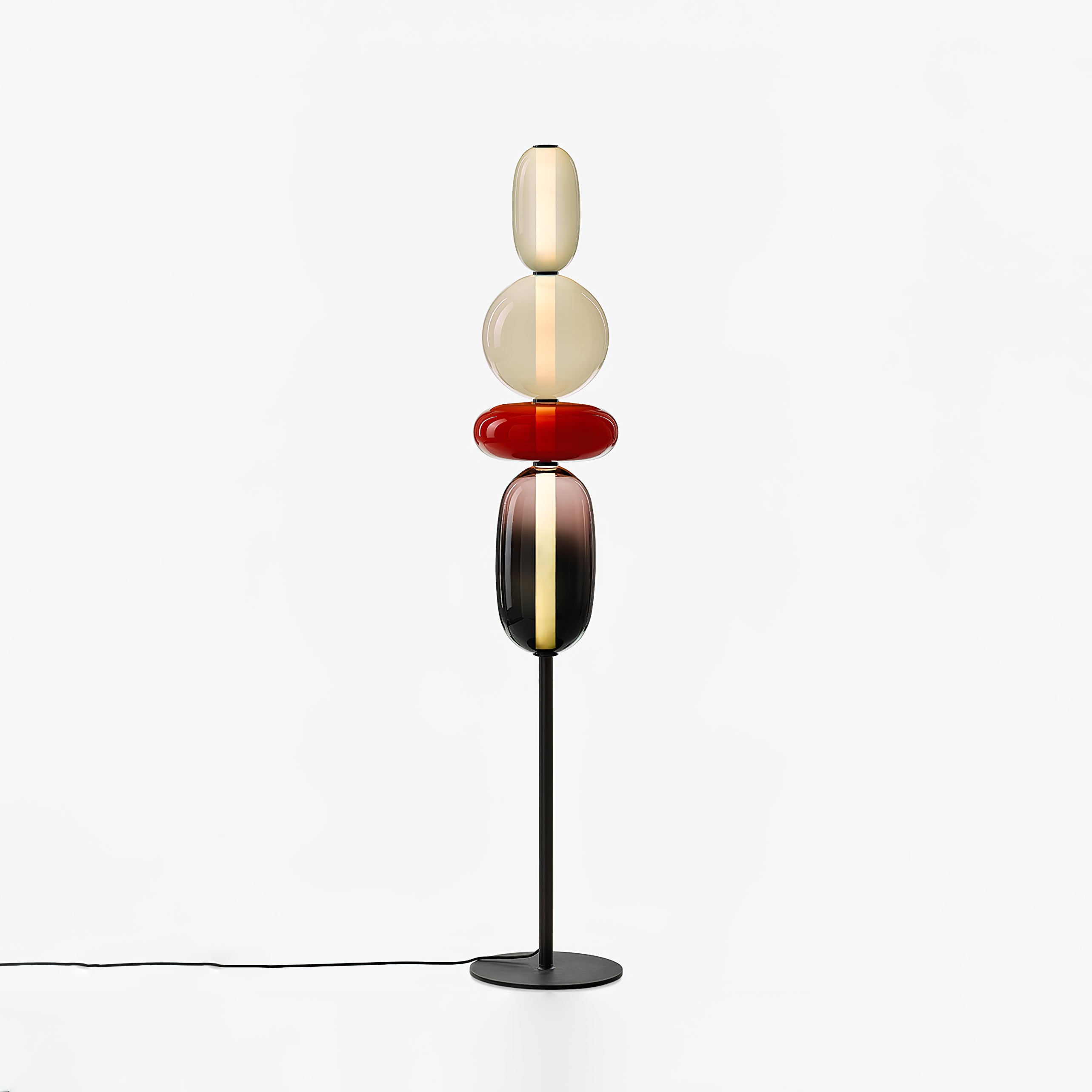 Moderne led-vloerlamp van gekleurd glas | Ormexis