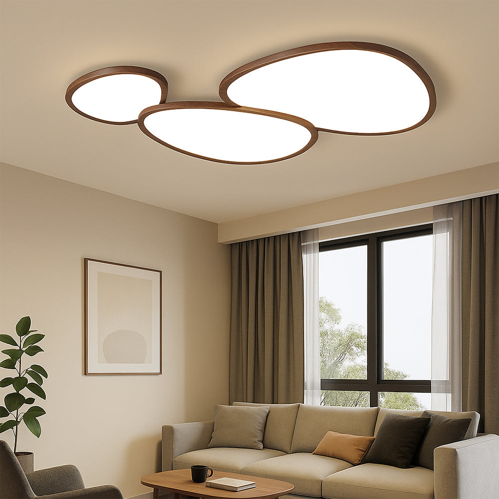 Scandinavian Wood Flush Ceiling Light | Ormexis