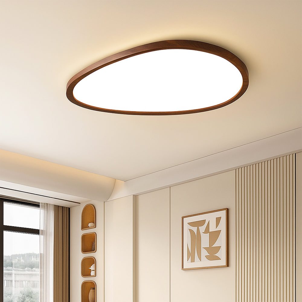Scandinavian Wood Flush Ceiling Light | Ormexis