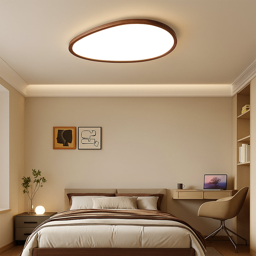 Scandinavian Wood Flush Ceiling Light | Ormexis