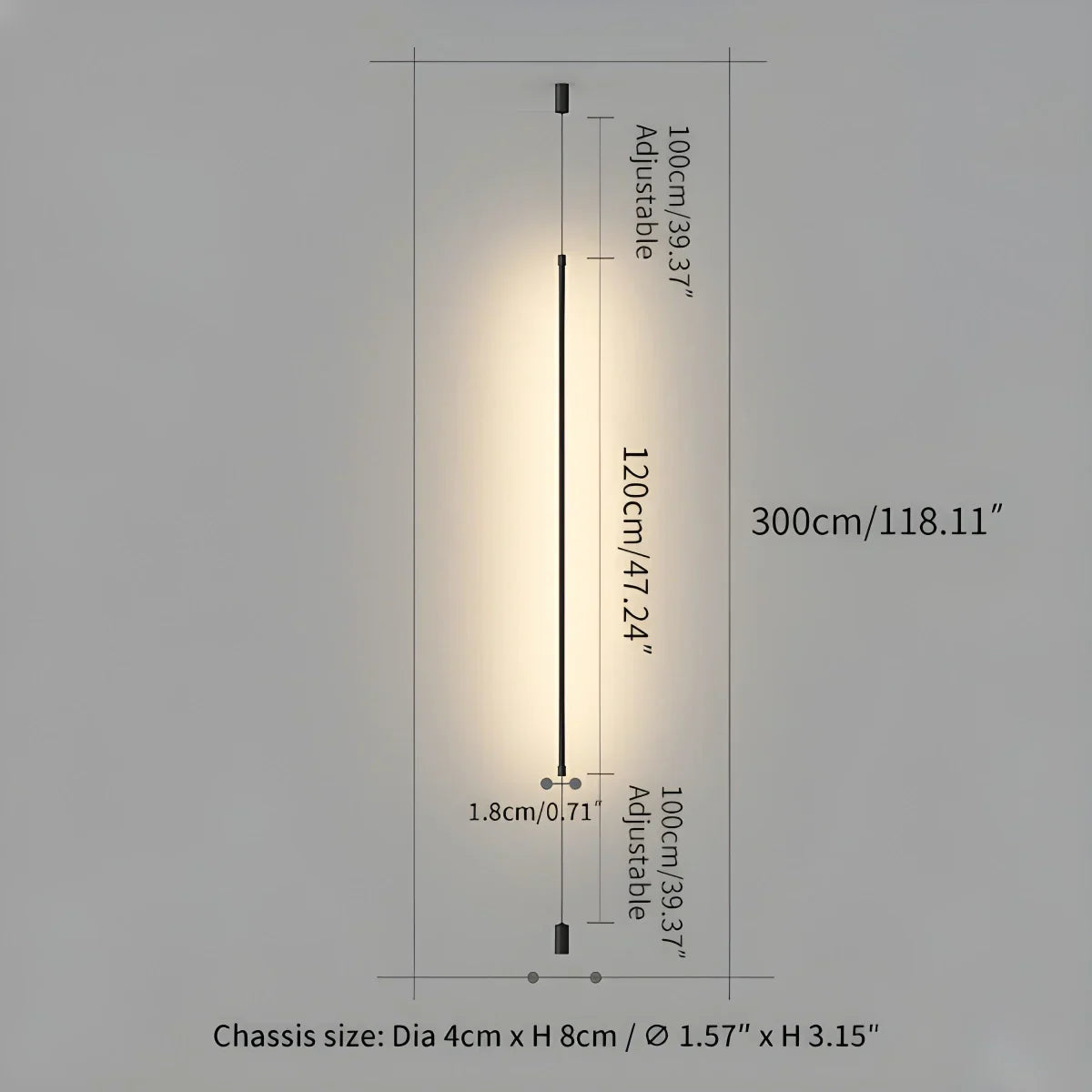 Tall Linear LED Light For Modern Interiors And Open Spaces