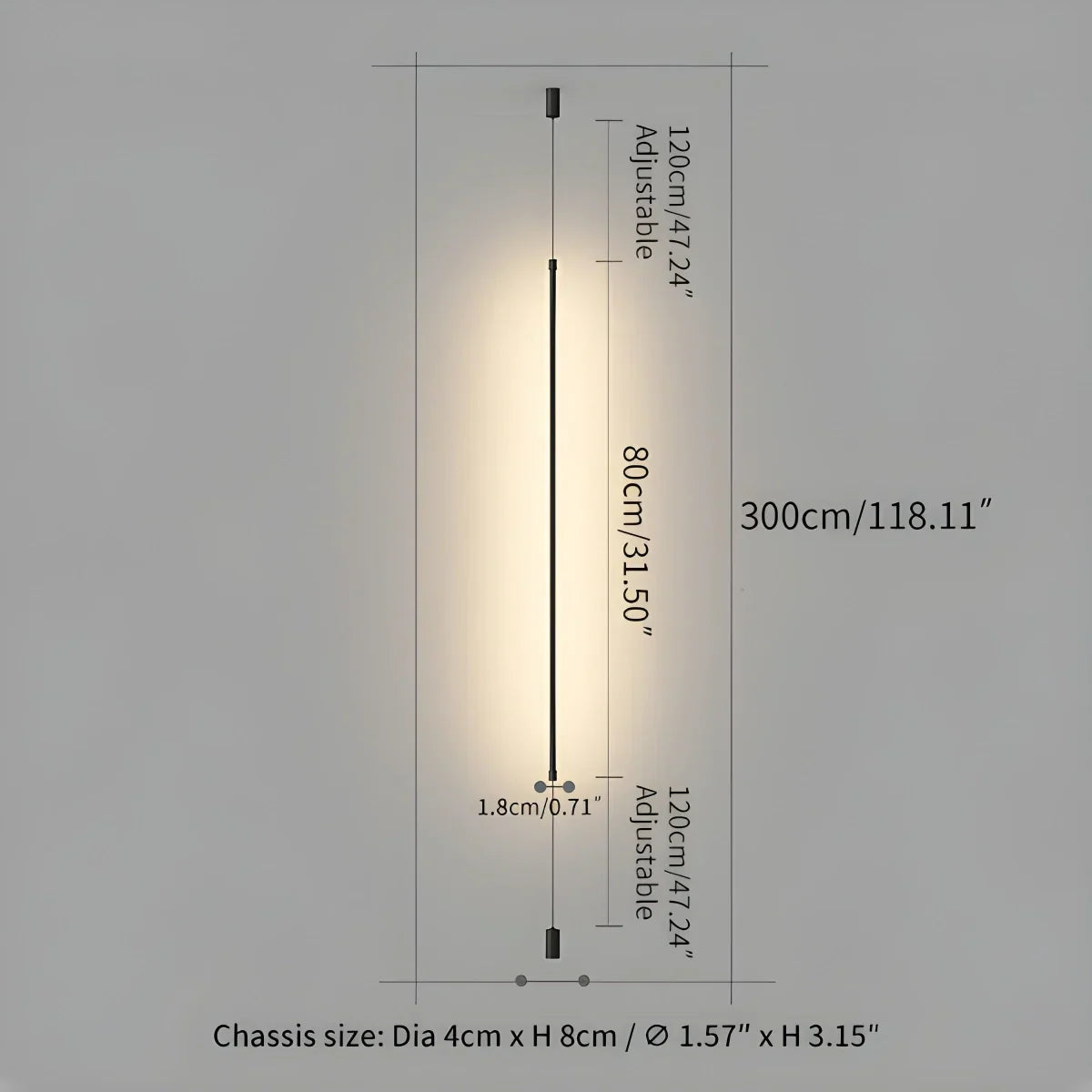 Tall Linear LED Light For Modern Interiors And Open Spaces