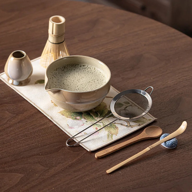 7-delt keramisk matcha-sæt til traditionel teceremoni
