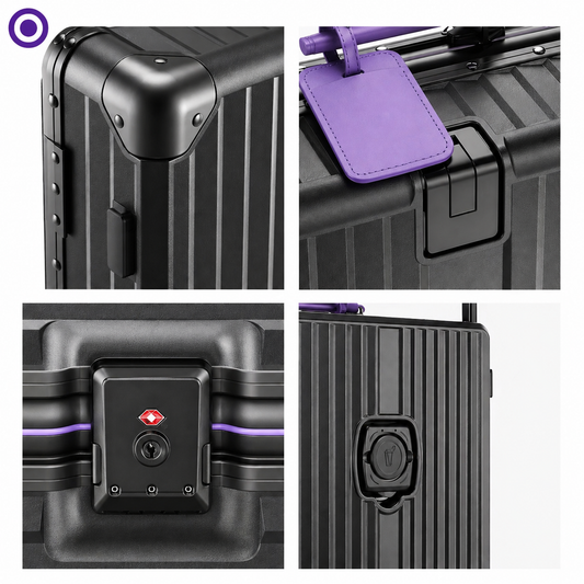 Ormexis Valise Aluminium avec Roues Silencieuses et Serrure TSA
