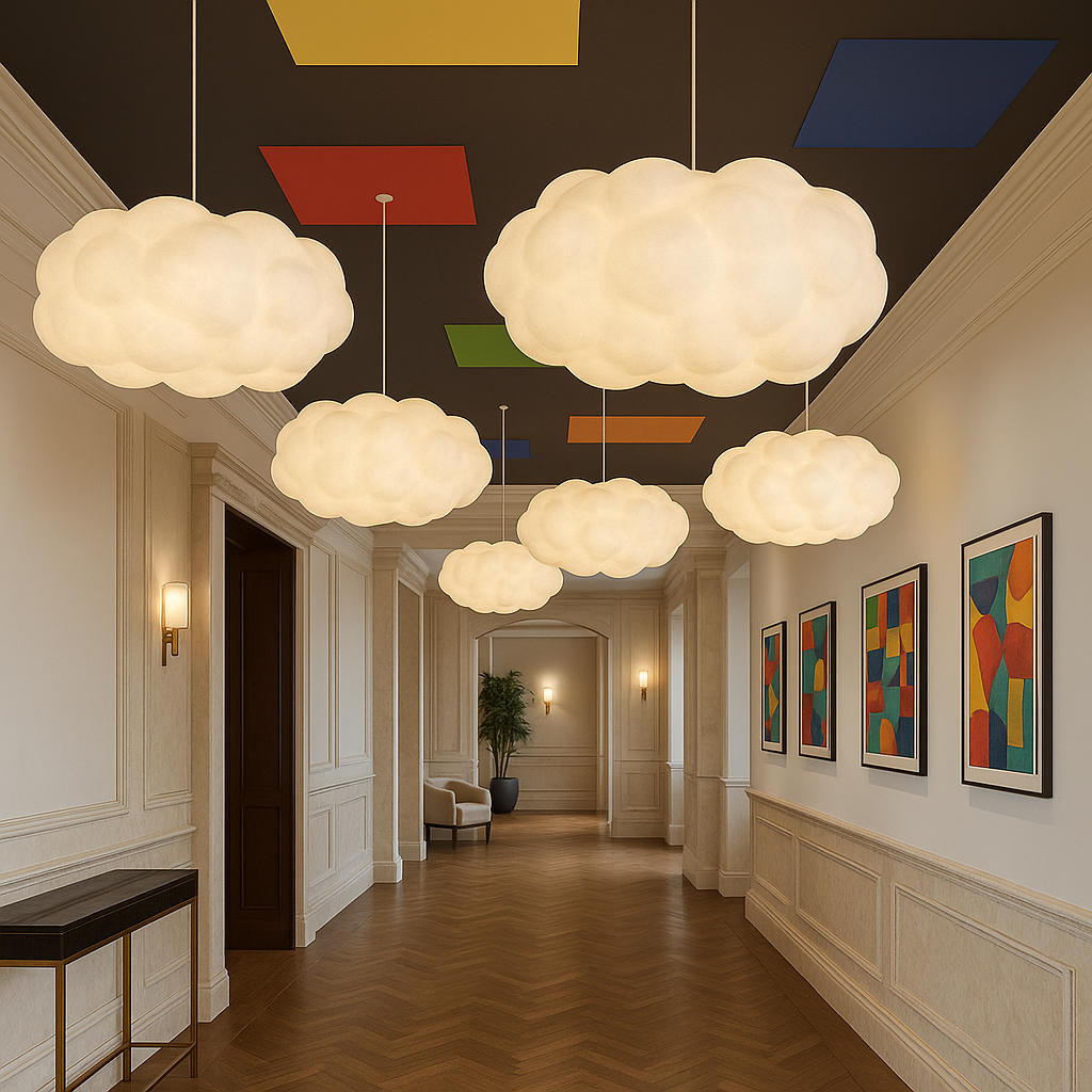 Suspension nuage sculptée scandinave | Ormexis