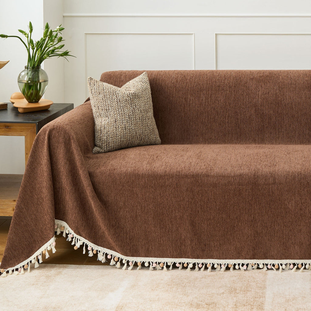 Herringbone Tassel Sofa Cover | Ormexis