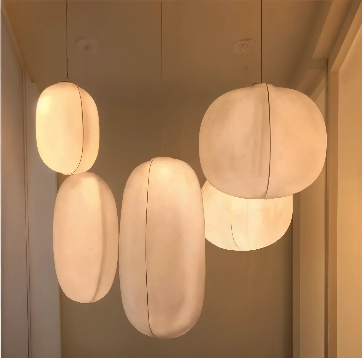 CocoonLight Handwoven Textile Ceiling Lamp With Dimmable LED Light
