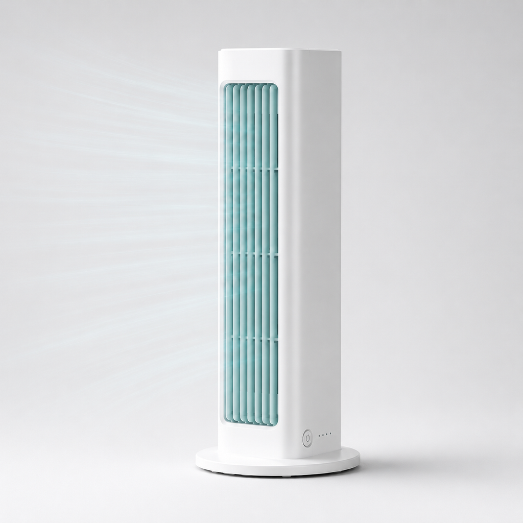 Efficient Airflow From A Compact Tower Fan With Oscillation