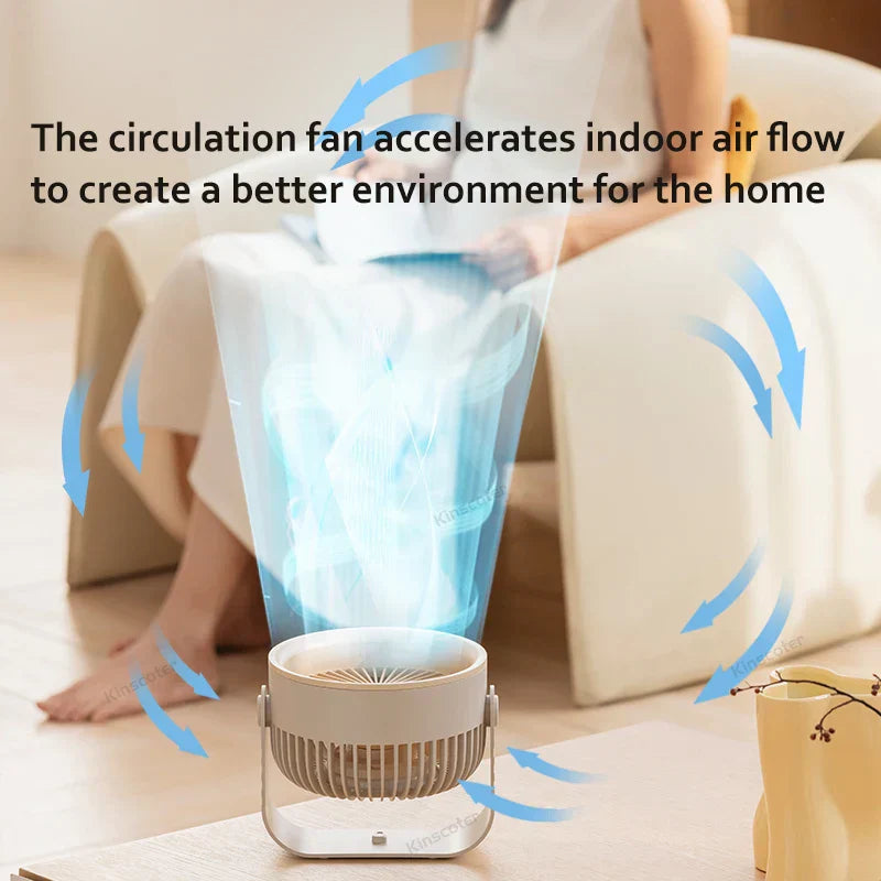 Portable Desk Fan With 3600 mAh Battery And Four Speed Settings For Home Or Travel