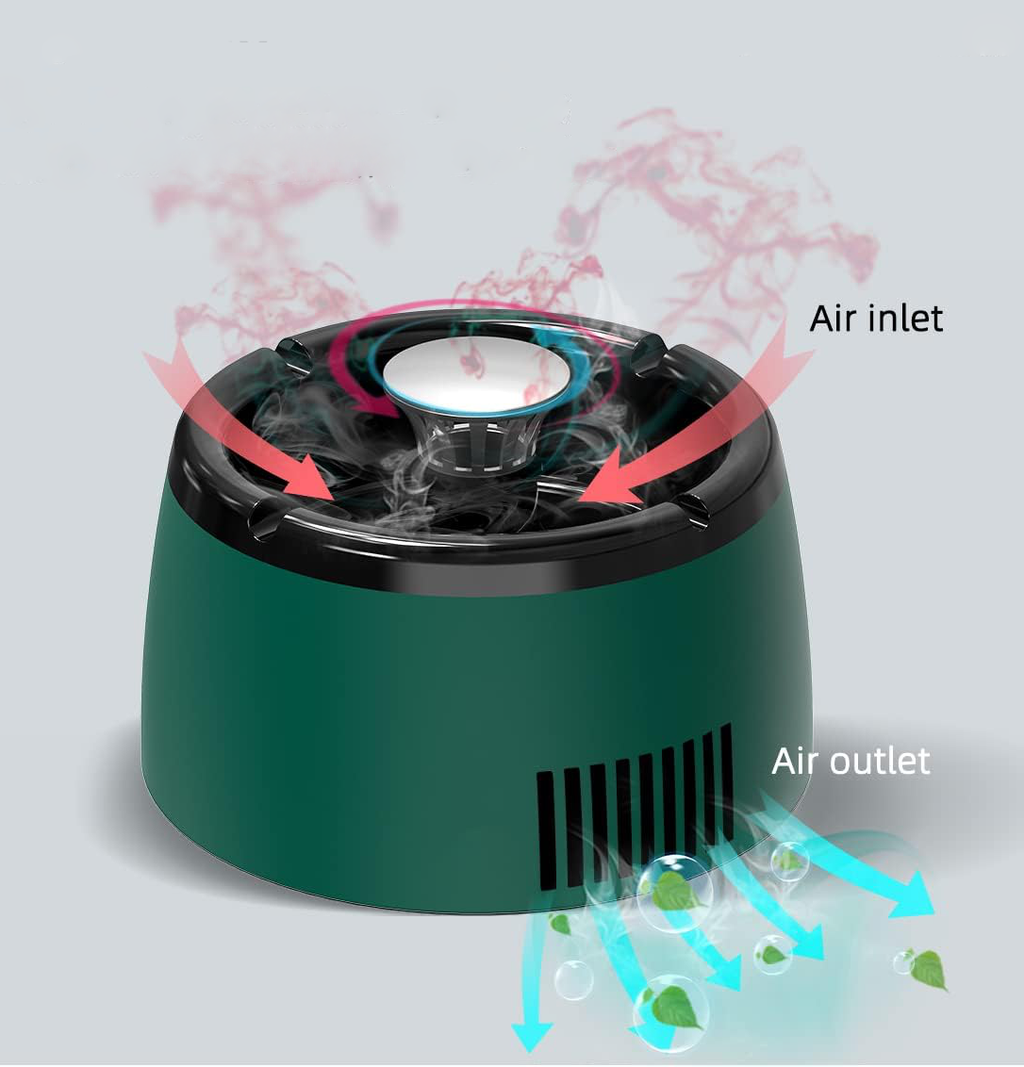 Smokeless Ashtray With Triple Filter Air Purification For Cleaner Indoor Air