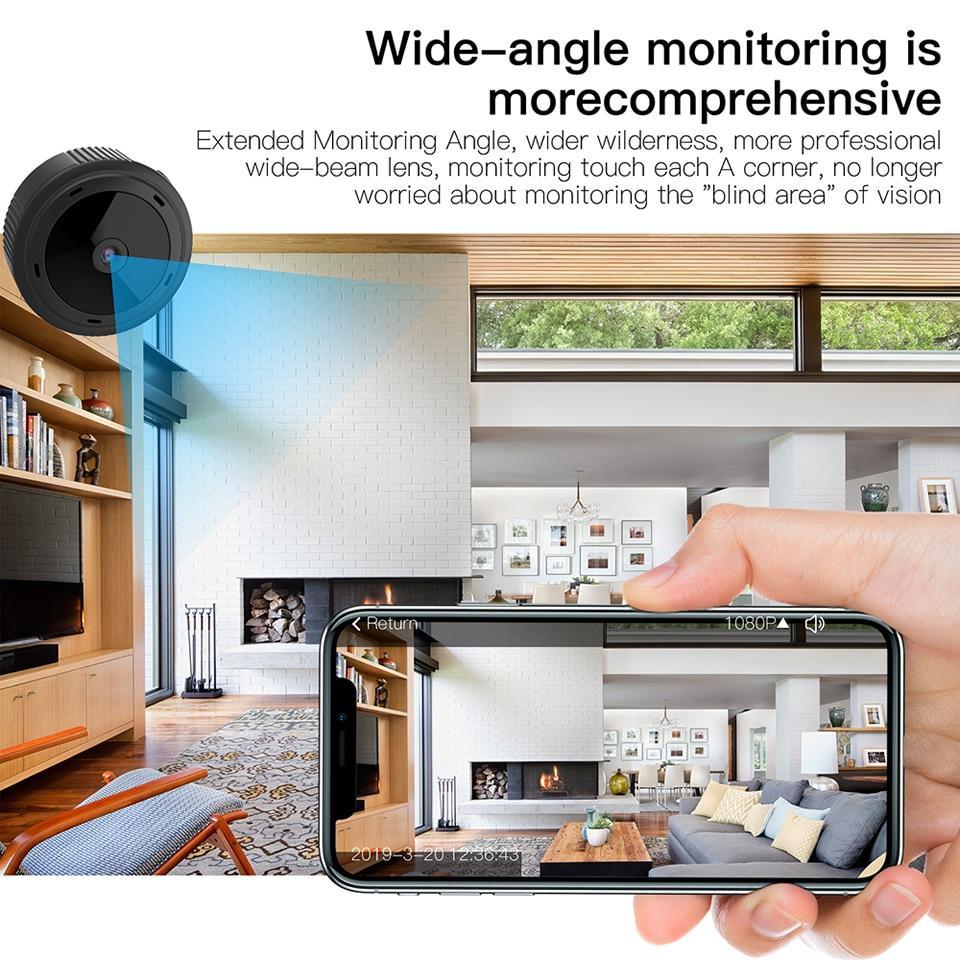 Mini WiFi bezpečnostní kamera 1080P s nočním viděním a dálkovým domácím dohledem