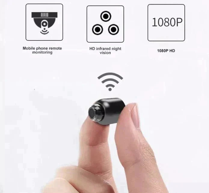 Mini-WLAN-Sicherheitskamera für die Heimüberwachung mit Nachtsicht und Bewegungserkennung