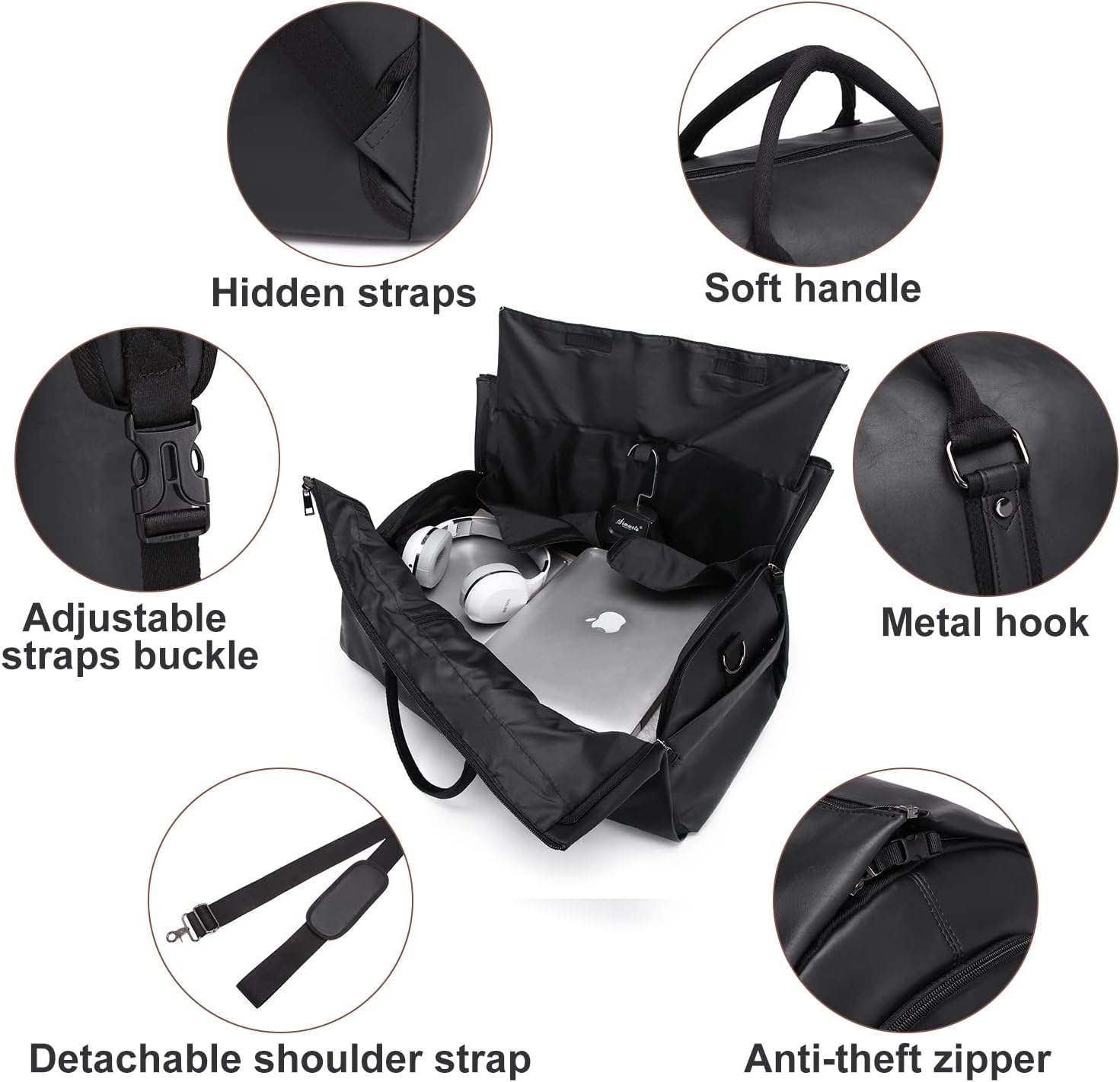 Sac de voyage étanche avec manche de vêtement et design convertible pour un emballage sans plis