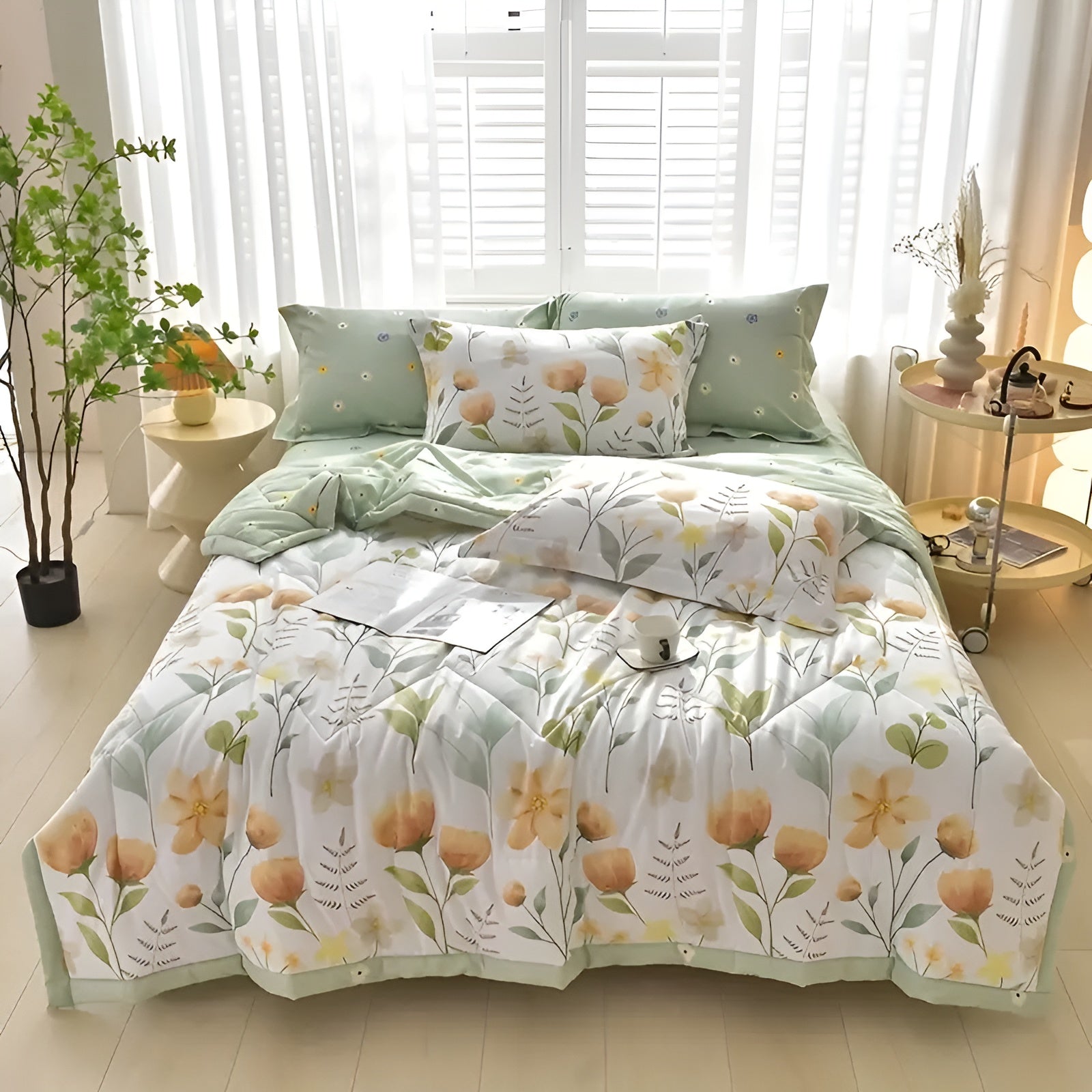 Lightweight Cooling Cotton Blanket For Comfortable Breathable Summer Sleep
