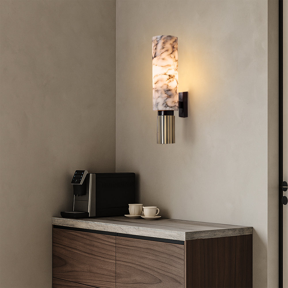 Wandleuchte aus Alabaster und Messing | Ormexis