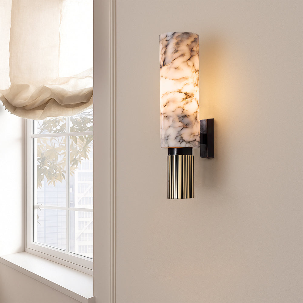 Wandleuchte aus Alabaster und Messing | Ormexis