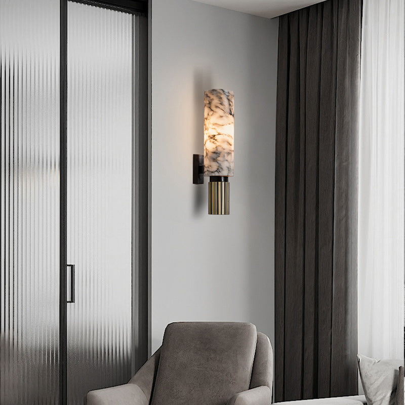 Wandleuchte aus Alabaster und Messing | Ormexis